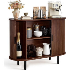 VEVOR Sideboard Kitchen Cabinet with 2 Sliding Doors, Medieval Style Buffet Cabinet for Living Room, Entrance Area, Storage Cabinet, 100 x 40 x 75 cm, Walnut Kitchen Buffet Cabinet