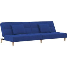 vidaXL Sofa Bed 2 Seater Sofa with 2 Cushions Sofa Bed for Living Room Home Cinema Office Couch Sofa Bed Day Bed Guest Bed Blue Fabric