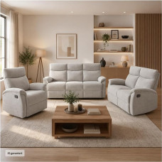 HTI living Sofagarnitur mit Relaxfunktion Koba Grau