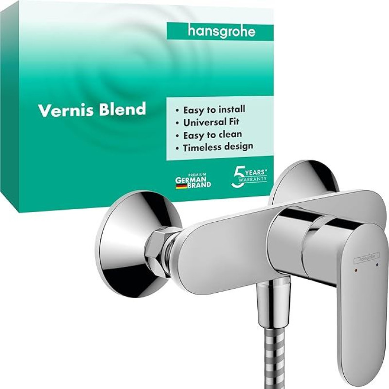 hansgrohe Shower Valve, Vernis Blend, Surface-Mounted Shower Mixer for 1 Function, Chrome