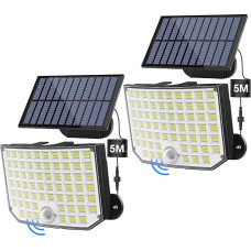 Solar Lights for Outdoors, Solar Spotlight with Motion Sensor, 256 LEDs Solar with Motion Sensor, 3 Modes IP65 Waterproof, 180° Illumination Angle, with 5 m Cable, Outdoor Light for Patio/Garage
