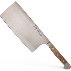 „Güde Alpha“ pjaustymo peilis, „Oak“ serija. Ašmenų ilgis: 21 cm. Rankenėlė iš ąžuolo medžio. E765/21, E740/18, „Hackmesser“ 18 cm