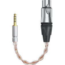 GEEKRIA 4.4mm Balanced Male to 4-Pin XLR Balanced Female Headphone Adapter Cable, OCC Copper Silver Plated Upgrade Cable, Compatible with Amplifiers & Microphones (20cm)