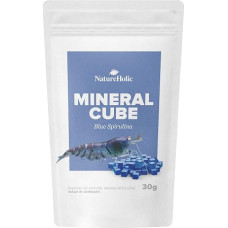 NatureHolic - MineralCube 'Blue Spirulina' I for Mineral Supply I with Valuable Spirulina I Also Ideal as a Holiday Food I Does Not Strain the Water I 30 g
