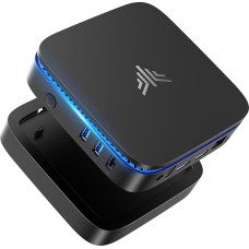 NiPoGi AK1PLUS mini kompiuteris su „Celeron N5095“ (4C/4T) procesoriumi, „Wi-Fi 5“, „Bluetooth 4.2“, „W-11 Pro“ | 16 GB RAM + 256 GB SSD(iki 2 TB) Dvigubas ekranas 4K@60 Hz (2×HDMI 2.0) 2,5 colio SATA 3.0 SSD lizdas LAN namų biurui, švietimui ir multimedi