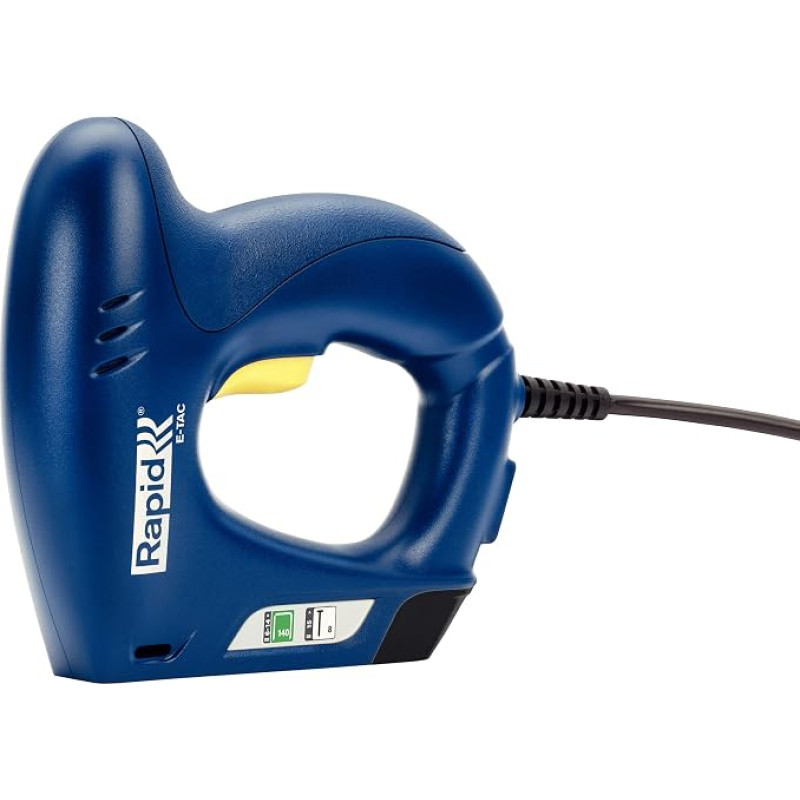 Greitaeigis elektrinis segtuvas – 4 5000573 | Lengvas, ergonomiškas dizainas; saugos jungiklis, skirtas 140 tipo segtuvams, 6–14 mm; skirtas 8 tipo vinims, 15 mm