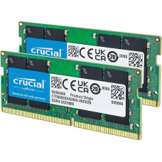 „Crucial“ 64 GB RAM rinkinys (2x32 GB) DDR4 3200 MHz CL22 (arba 2933 MHz, arba 2666 MHz) nešiojamojo kompiuterio atmintis CT2K32G4SFD832A