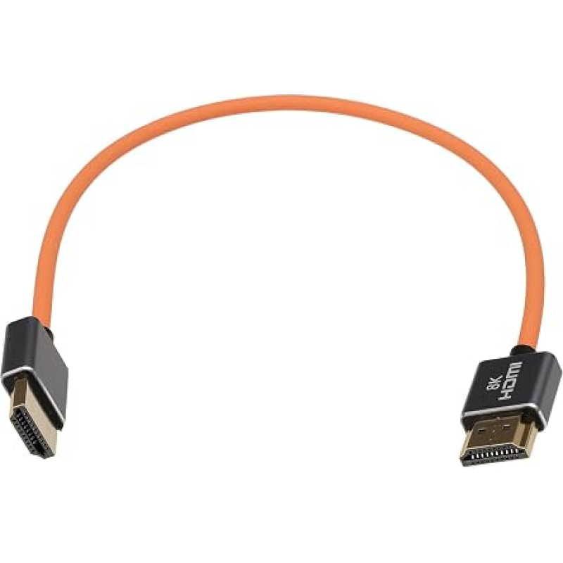 HDMI Cable Soft Silicone 8K@60Hz 4K@120Hz for Sony Canon Nikons Camera Cage Hand Grip Monitor Camera Gimbal Monitor (50cm)