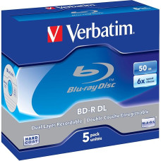 Verbatim BD-R Single Layer 6x Burning Speed, Printable Surface Scratchguard Plus, 5 pieces