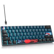 60 % dydžio žaidimų klaviatūra, laidinė mechaninė RGB klaviatūra su Amerikos QWERTY išdėstymu, mini 61 klavišo USB klaviatūra su „Anti-Ghosting“ funkcija, skirta kompiuterinių žaidimų žaidėjams ir spausdintojams (GS61 RGB-61 Monster)