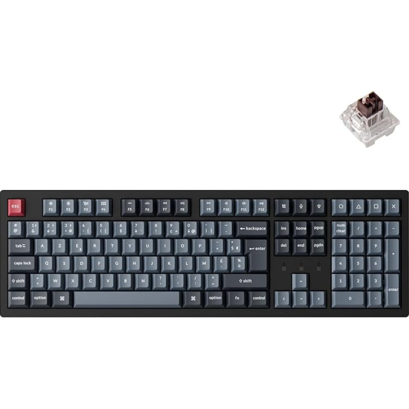Keychron K10 Pro Mechanical Keyboard, 100% AZERTY, Bluetooth 5.1 and USB-C Cable, Compatible with QMK/Via, RGB Backlight, 4000mAh Battery, Wireless Gaming Keyboard for Mac and Windows