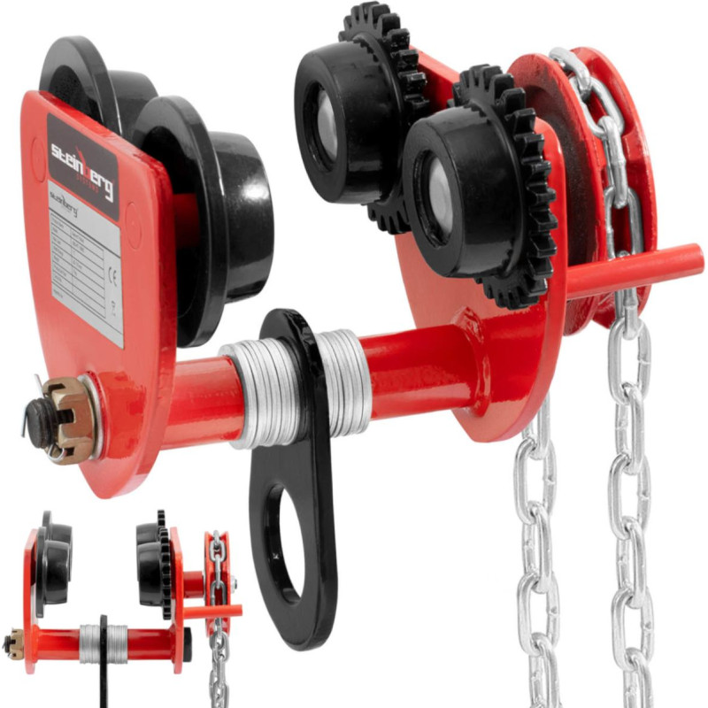 Steinberg Systems Rankinis pakabinamas sijos tipo kraninis vežimėlis su 60–110 mm grandine, 1000 kg