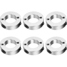 QUARKZMAN Pack of 6 Double Split Shaft Washers 25 mm Bore Two-Piece Clamping Bushing 45 mm Outer Diameter 12 mm Thick Aluminium Alloy Adjusting Screw Split Shaft Disc