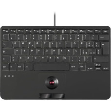 Perixx PERIBOARD-526 IT Mini USB Keyboard with Trackball - Scissor Keys X Type - 11.18 x 7.17 x 1.1 Inch - 2 Integrated USB Hubs - Italian IT Layout