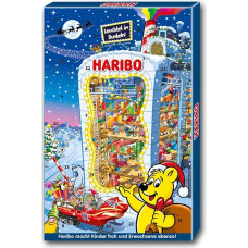 „HARIBO“ Advento kalendorius 2026 su 24 mini maišeliais (300 g) | Guminukai, vaisiniai guminukai ir „Maoam“ | Saldumynų Kalėdų kalendorius vaikams ir šeimoms – spalvingos staigmenos iki Kūčių