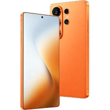 FANNOU Mobile Phone Unlock Android Phone with 4G Network, 6.6 Inch Screen, 3GB RAM + 16GB ROM/TF Card 256GB, Dual SIM, Dual Camera, Suitable for Beginners (Orange)