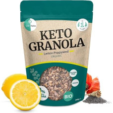 Go-Keto Organic Keto Granola Lemon Poppyseed 290 g - Low Carb Keto Cereal for a Delicious Keto Breakfast, with Coconut Chips, Nuts, Fruits, Sunflower Seeds & Pumpkin Seed, Vegan, Gluten-Free, Lactose