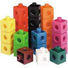 „Learning Resources“ „Snap Cubes“ papildomi kubeliai (500 vnt.), matematiniai kauliukai skaičiavimui, skaičiavimui ir raštų sudarymui, 2 cm kubeliai 10 spalvų, suderinami su „Unifix“, mokomasis žaislas vaikams nuo 5 metų