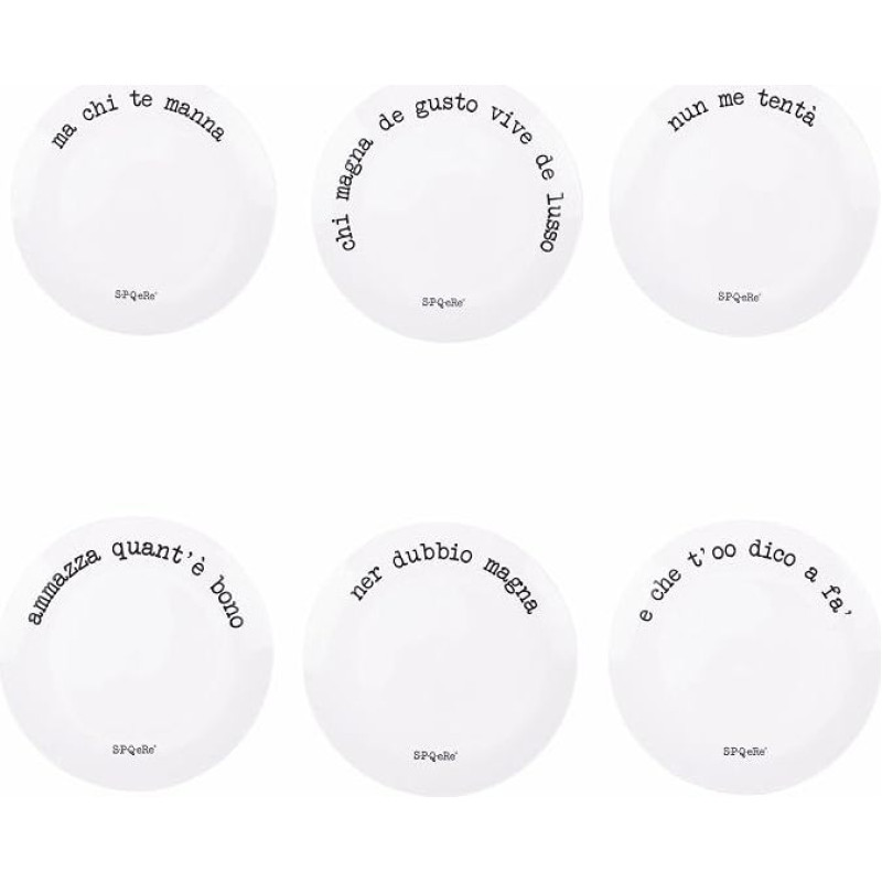 Villa d'Este Home Tivoli S.P.Q.eRe Set of 6 Fruit Plates 19 cm Porcelain