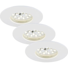 „Briloner“ LED, su apšvietimo reguliatoriumi, mažas montavimo gylis, 230 V, 3 vnt. rinkinys, lubinis šviestuvas, žemyn nukreiptas šviestuvas, vonios kambario įleidžiamas šviestuvas, integruotas, 5,5 W, baltas