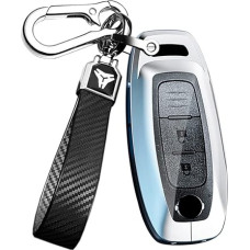 ontto Car Key Case Fits Nissan Ariya B6 B9 X-trail T33 Qashqai J12 Teana Altima Pathfinder Rogue 2022 2023 Key Case Metal Protective Cover Remote Control Cover Key Fob Silver, silver