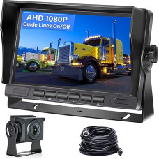AHD 1080P Reversing Camera Set, for 12-24 V Truck Trailer Bus Van Agriculture, 7 Inch LCD Monitor, IP69 Waterproof Night Vision, Car Backup Camera, 33 ft Cable, 4 Pin Cable Reversing Camera