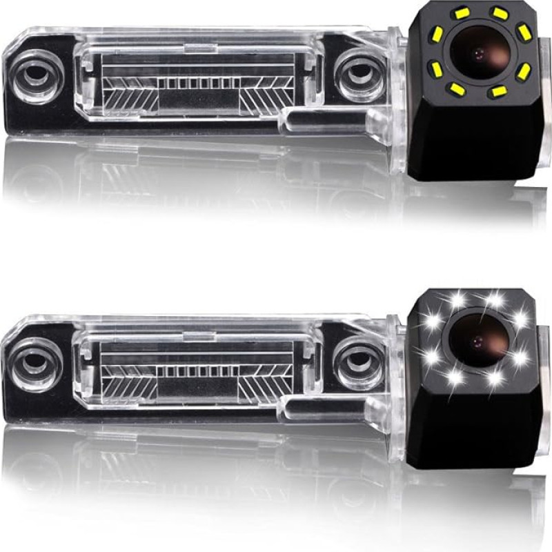 Dynavsal 8 LEDs Nacht Visionen Auto Rückfahrkamera,170 ° Weitwinkel HD Farbe wasserdichte Rückfahrkamera Ersatz für VW Transporter T5 Magotan Polo Golf Jetta Passat B5 Touran Caddy Multivan Sharan