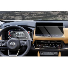 CDEFG Compatible with Qashqai j12 X-Trail T33 e-POWER 2022 2023 2024 12.3 Inch Navigation and Instrument Panel Tempered Glass Screen Protector Screen Protector Qashqai 2023 Accessories Pack of 2