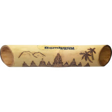 Artisan Speaker Made of Light Bamboo with Engraving Borobudur Landscape for Smartphone 100% Vegetable Amplifier without Power Consumption