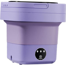 perfk Foldable Mini Washing Machine, Travel Washing Machine, 6.5 L, Portable Quiet Electric Small Washing Machine for Motorhome, Underwear, Camping, Laundry, Home, Purple