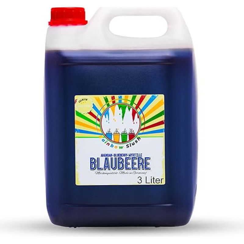 Rainbow Slush Syrup AZO Free, 3 Litre Canister, for 18 Litre Slush, Concentrate for Slushy Maker 1:5 (Blueberry)