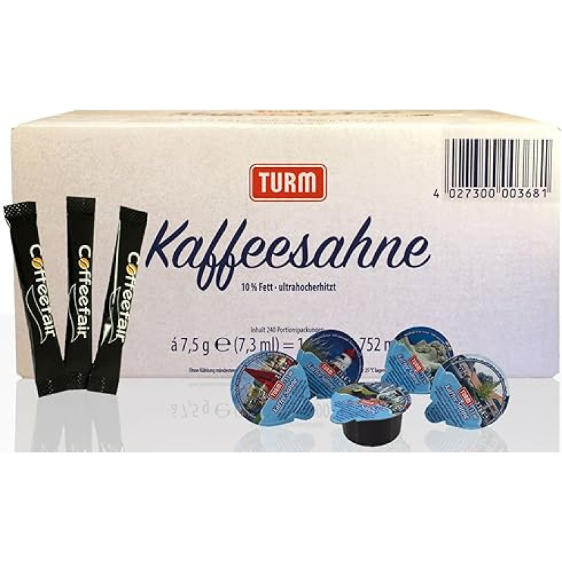 Set | Turm Coffee Cream 2 x 240 Pieces & Coffeefair Sugar Sticks 1000 x 4 g