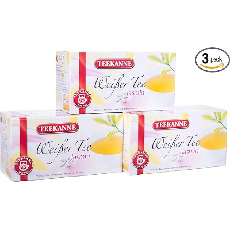 Teekanne Jasmine White Tea Pack of 3 (3 x 20 Tea Bags) 3 x 25 g