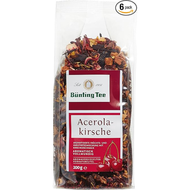 Bünting Tea Acerola Cherry 200 g Loose Pack of 6 x 200 g