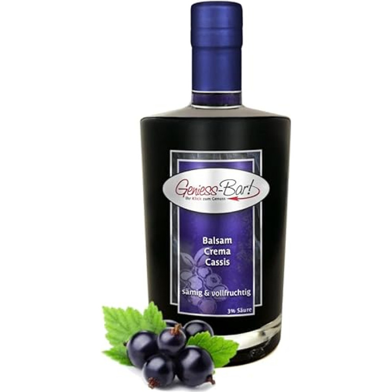 Balzaminis kremas Cassis 0,35 L 3 % rūgšties su originaliu Aceto Balzamiko kremu Di Modena IGP