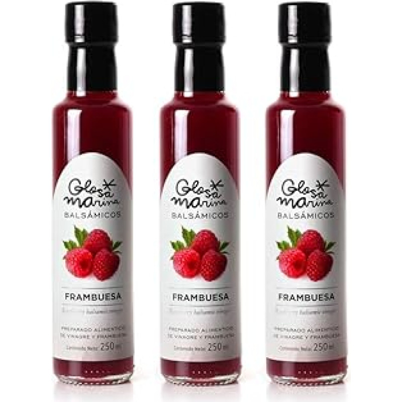 GLOSA MARINA FRAMBUESA Cream Balsámica de Frambuesa Balzaminis gurmaniškas actas Cream Raspberry (pakuotė 3 x 250 ml)