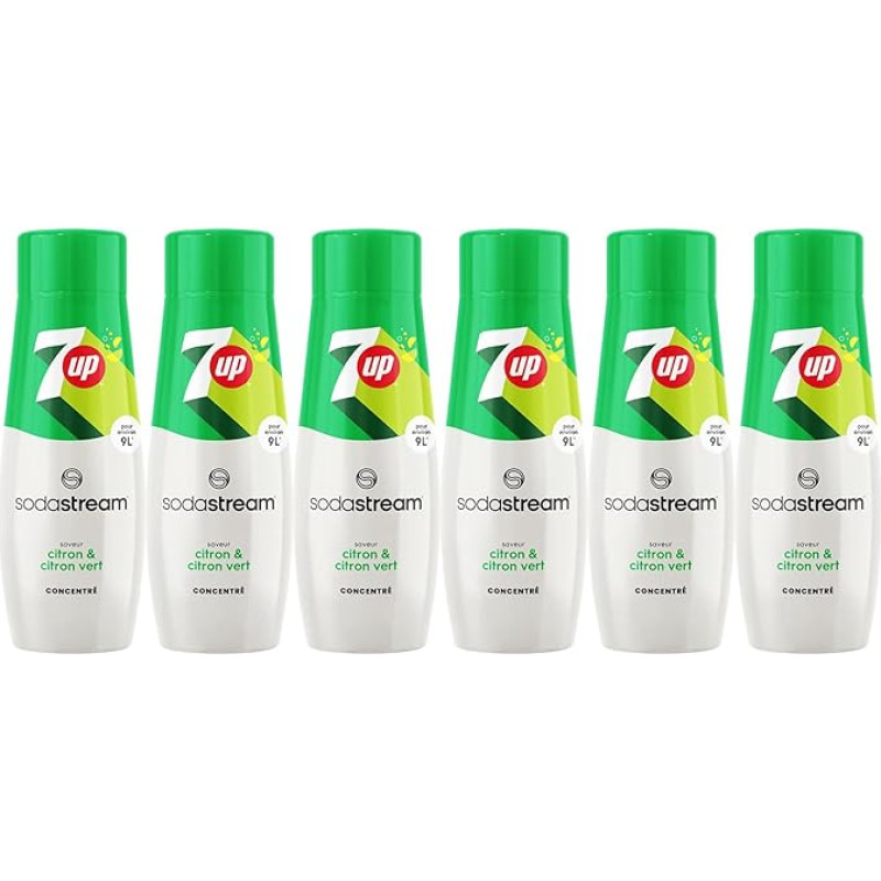 SodaStream Syrup 7UP - 1 Bottle Makes 9 Litres of Ready Drink Prepared in Seconds and Always Fresh Seven Up 440 ml Pack of 6 (6 x 440 ml)