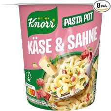 Knorr Makaronų užkandžių puodas Sūris ir grietinėlė Skanus mažas patiekalas, paruoštas vos per 5 minutes 8 x 63 g