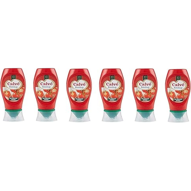6 x Calvé Ketchup Squeeze Frites Sauce Table Sauce Natural Ingredients 250 ml