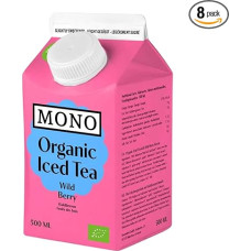 MONO Organic Iced Tea without Sugar 8 x 500 ml Wild Berries - Zero Drinks - Calorie Free Iced Tea - Fruit Tea - Icetea Zero - Organic Fruit Tea in Storage Pack - Iced Tea without Calories - Made in