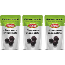 D'Amico Il Nuovo Snack Olive Nere Snocciolate Juodosios alyvuogės be kauliukų ir be skysčio 75 g, 3 vnt.