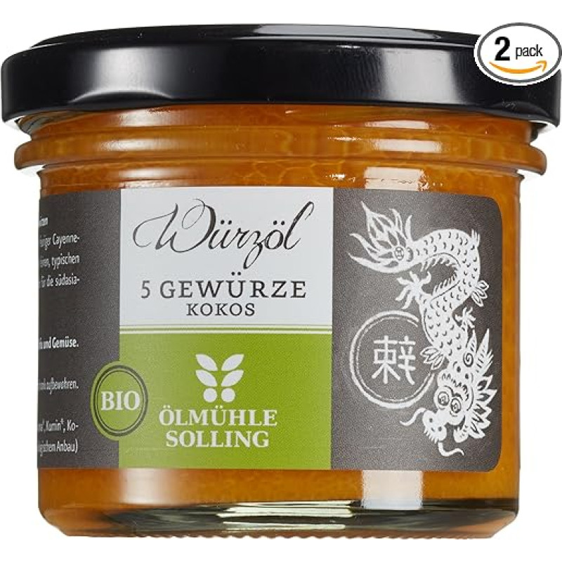 Ölmühle Solling Coconut Spice Oil Chin. 5 prieskoniai (aštrūs), 2 pakuotės (2 x 100 g)