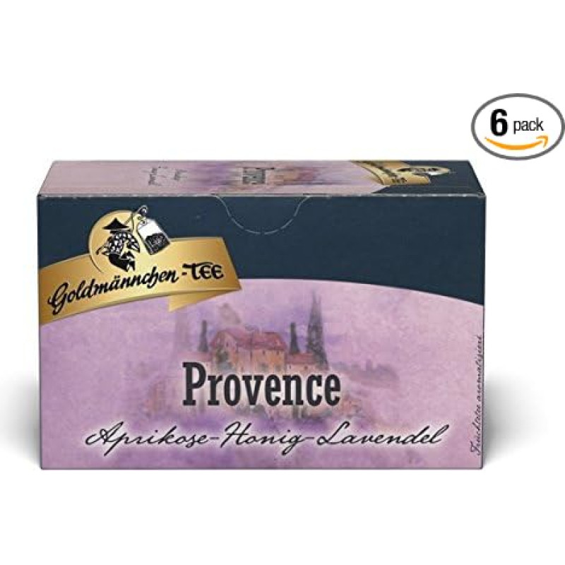 Goldmännchen Tee Mèditerranèe Provence 20 atskirai užspaudžiamų arbatos maišelių, 6 pakuotės (6 x 50 g)