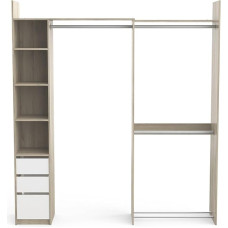 Išskleidžiamų ir keičiamų 3 durų 3 juostų rinkinys - Chêne & Blanc spalvos - 199,7 x 43,9 x 218,3 cm, ąžuolas