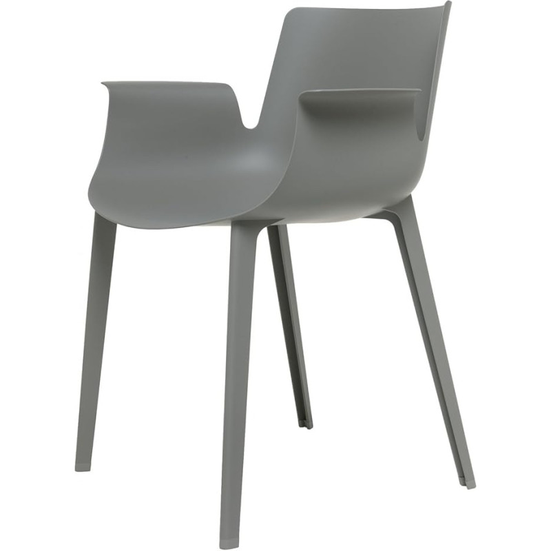 Kartell 5802GR Stuhl mit Armlehnen, Plastik, grau, 54 x 62 x 77 cm