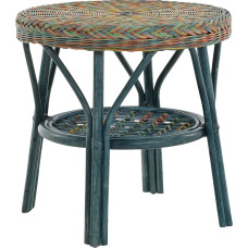 Korb-Outlet Rattan Table / Side Table Round / Coffee Table Rattan Table Shelf (Colourful)