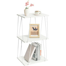 KJGKK Tall Side Table Small Side Table 29 Inch Tall Accent Table Bedside Table for Living Room Bedroom and Office Snow White