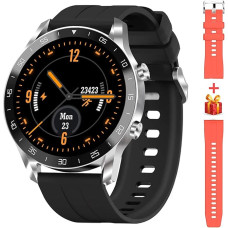 Blackview Smartwatch Men's X1 Fitness Watch Round Full Touchscreen 5ATM Waterproof Sports Watch Fitness Tracker with Heart Rate Monitor Sleep Monitor Pedometer Women's Activity Tracker for iOS Android