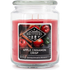 Candle Brothers Large Scented Candle in Glass | Apple Cinnamon Crisp | Scented Candle Apple Cinnamon | Candle Long Burning Time (100 h) | Candle with Multiple Wicks | Candles Red