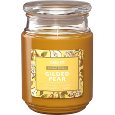 Candle-Lite Scented Candle in Glass with Lid Gilded Pear Scented Candle Fruity Candles Long Burning Time (up to 110 h) Candles Gold Scented Candle Large (510 g)